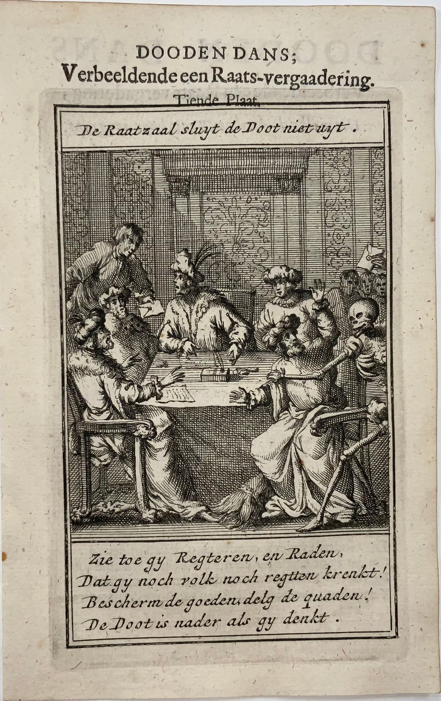 1700 c Salomon van Rusting, Rare Dutch Dance of Death, Councilors