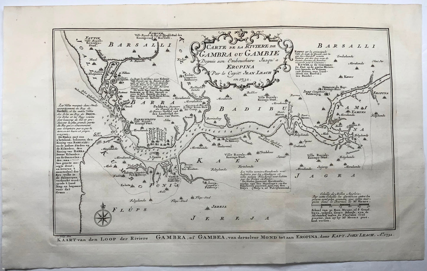 1750 Schley after Leach, River Gambia, map