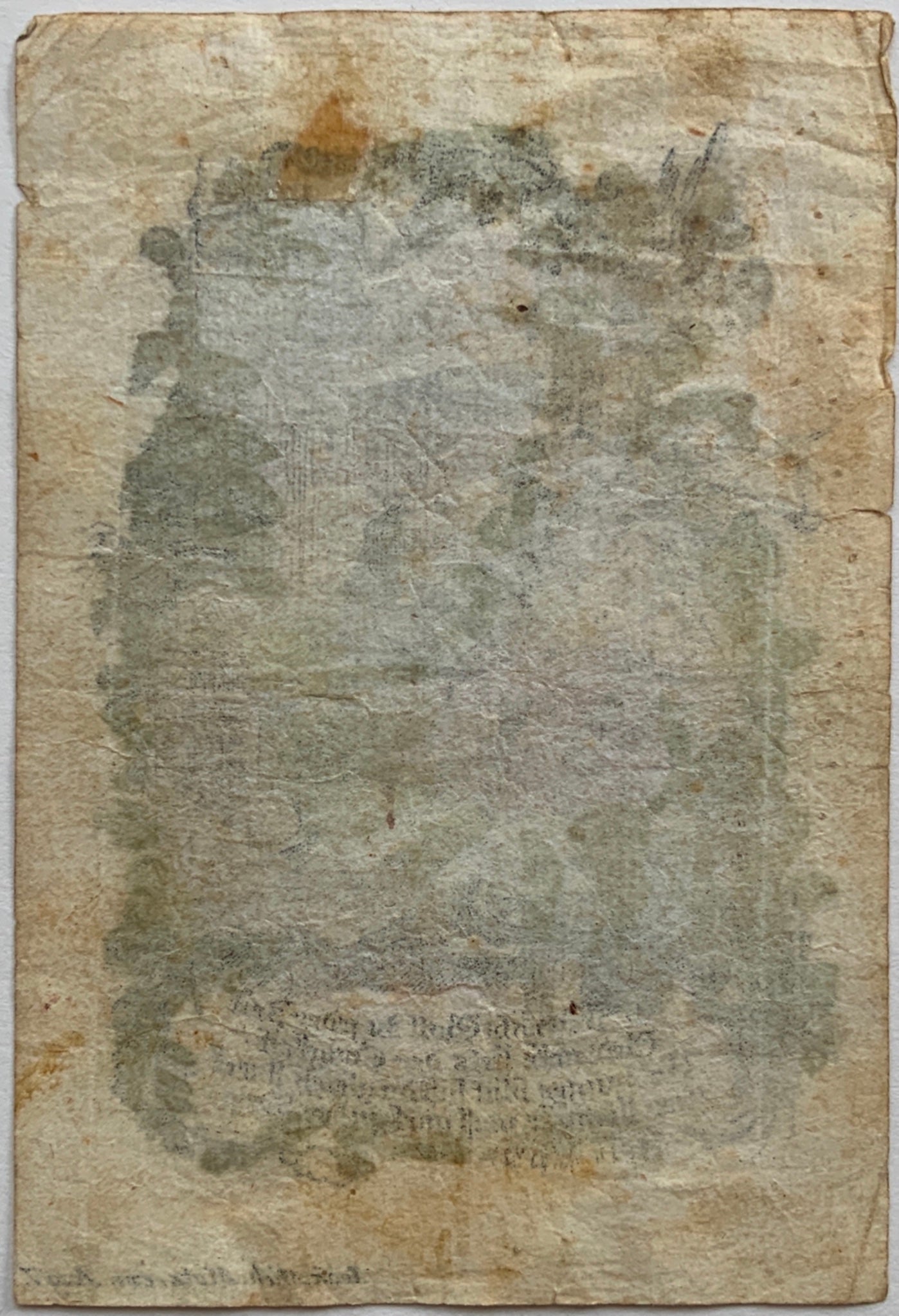 1730 MEMENTO MORI rare devotional card by Johann Michael Motz, hand coloured