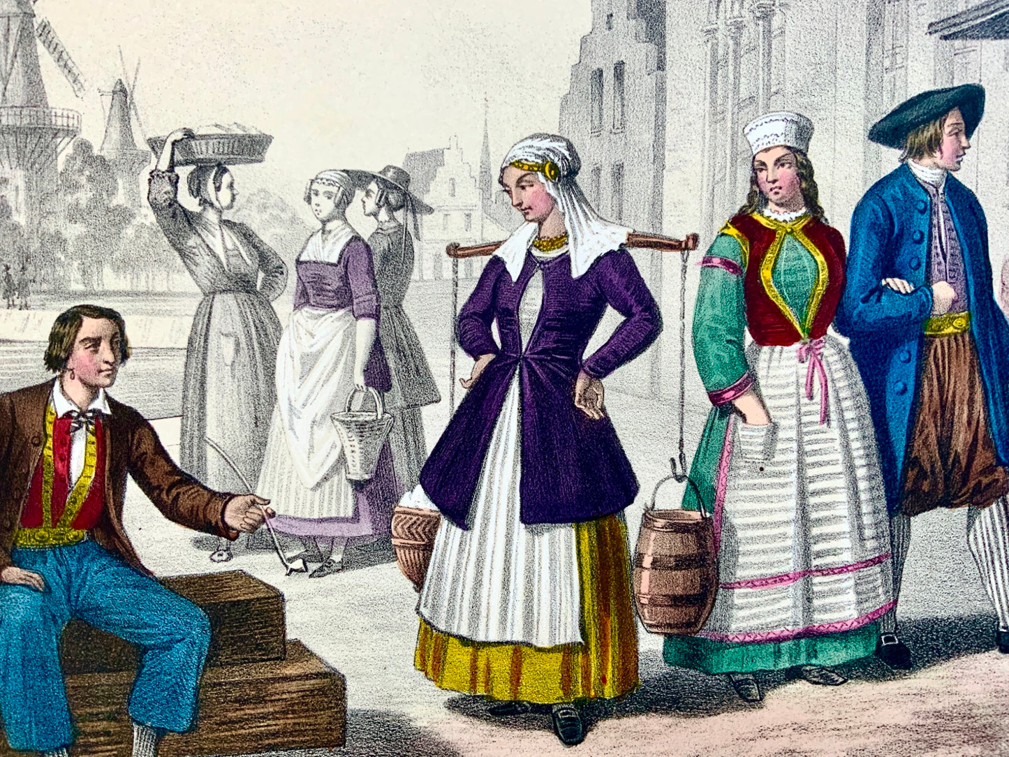 1860 c. Leloir, Bocquin; NETHERLANDS HOLLAND - Costume - hand coloured
