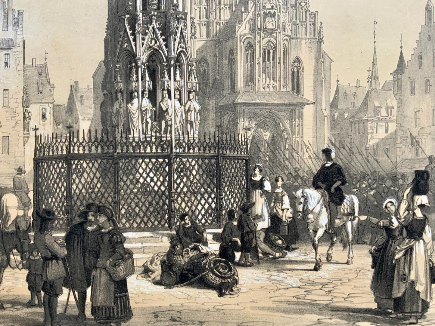 NÜRNBERG. Nuremberg. Lithographie mit Tonplatte, um 1840, 38 x 27 cm.