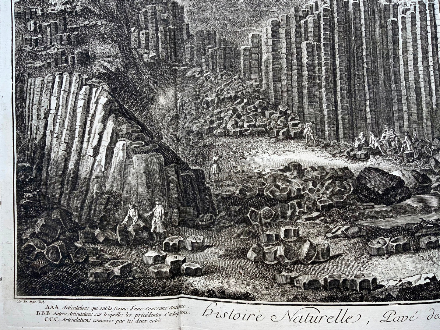 1757 Chaussée des Géants, Antrim, Irlande, grand panorama, 68,5 cm, topographie étrangère