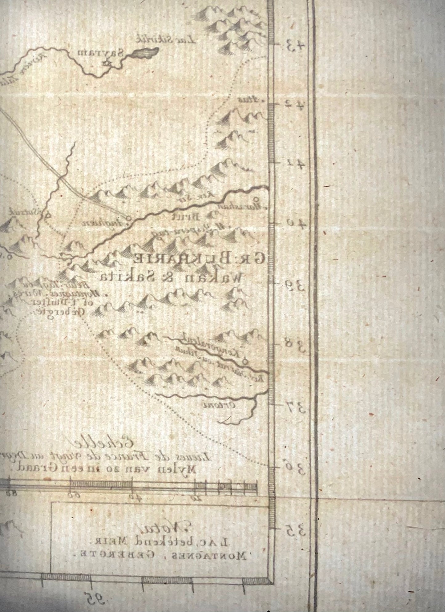 1770 Schley, Xinjiang Uygur Zizhiqu, Tien Shan, Sinkiang, carte de Chine