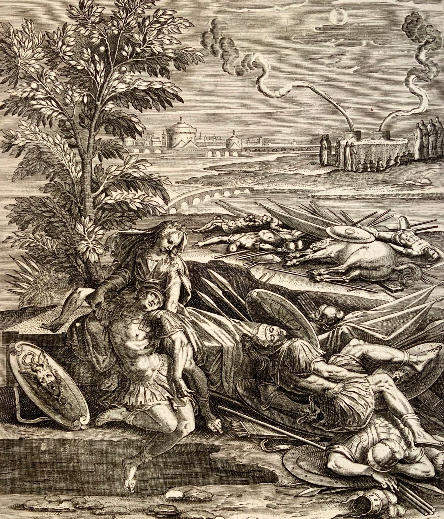 Antoine Caron (1521–1599); Folio - Antigone, the daughter of Oedipus - 1615 - Mythology