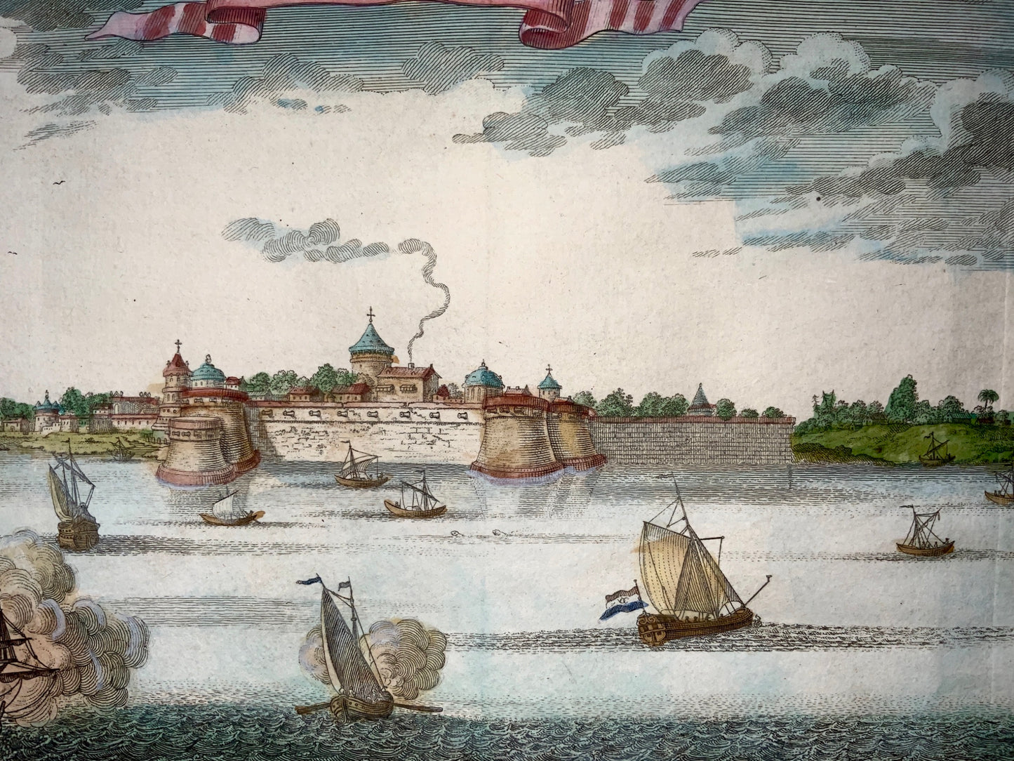 1753 Schley after Bellin - Panoramic view Surat. Gujarat, India - Travel, Maps