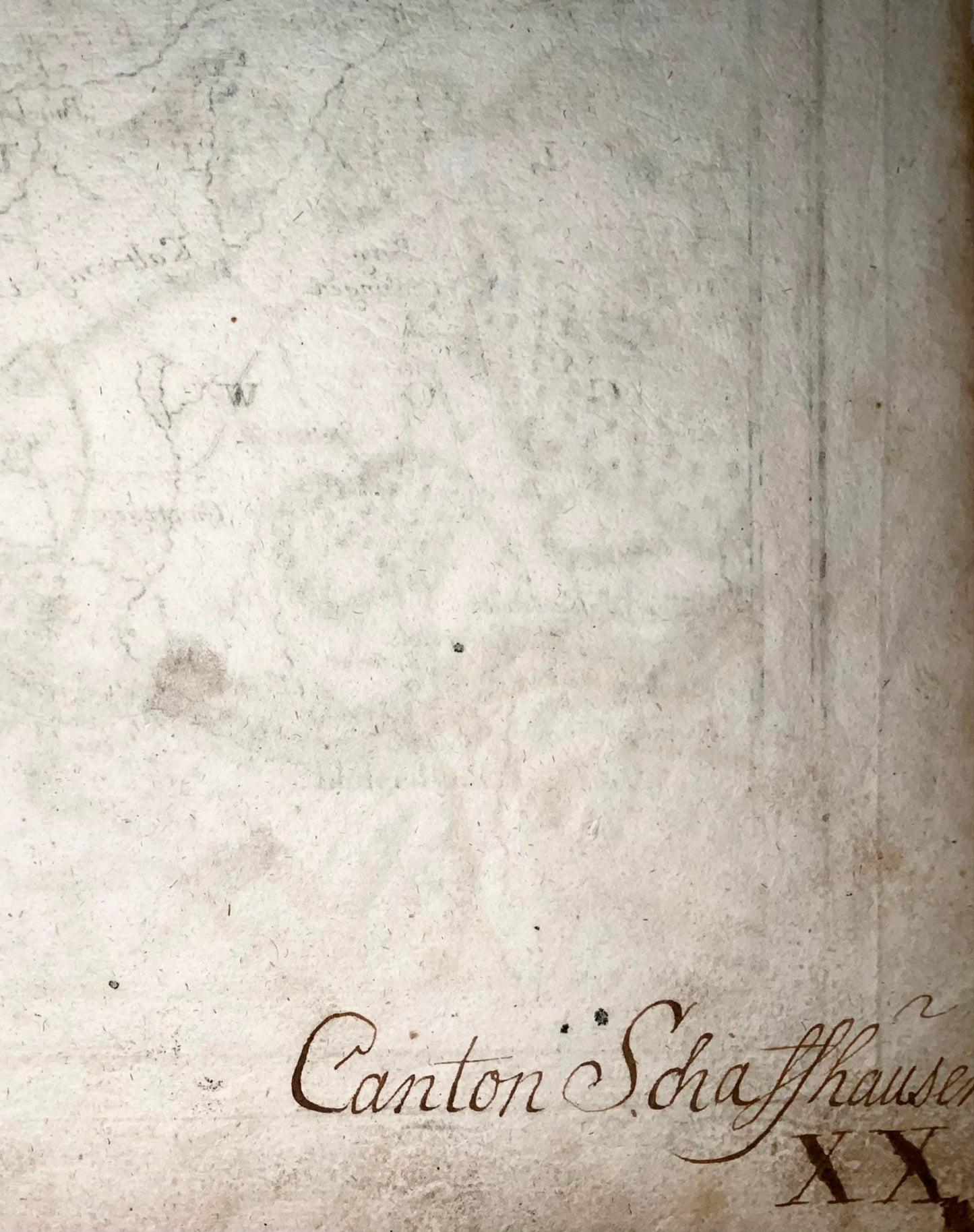 1750 Sciaffusa, Seutter, carta geografica grande e dettagliata della Svizzera