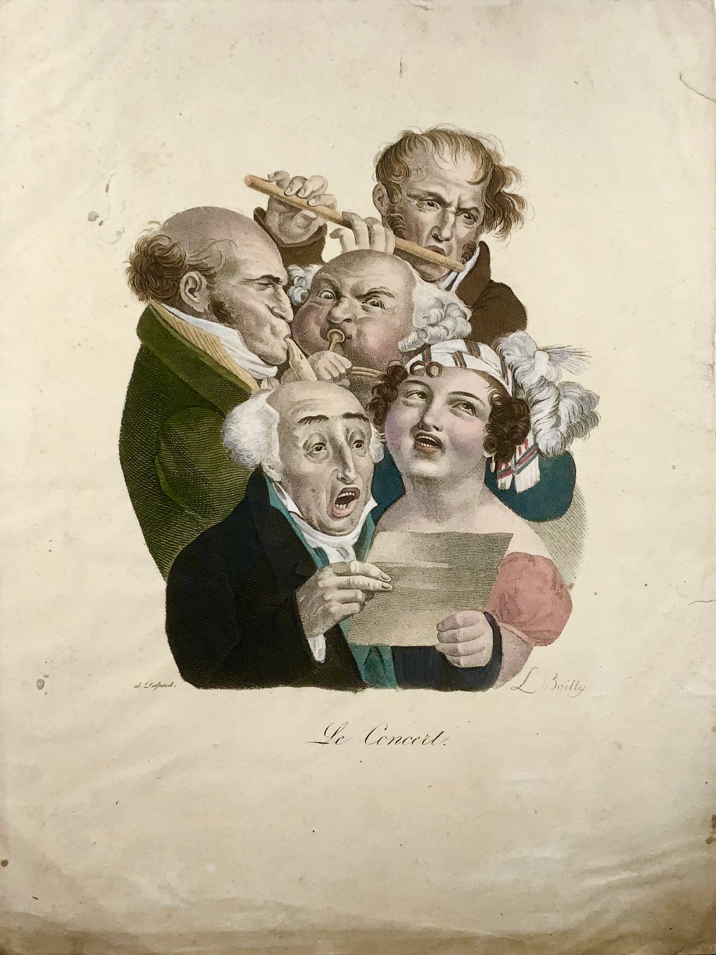 1823 The Concert, Boilly, Delpech, music, folio, hand colour, First State
