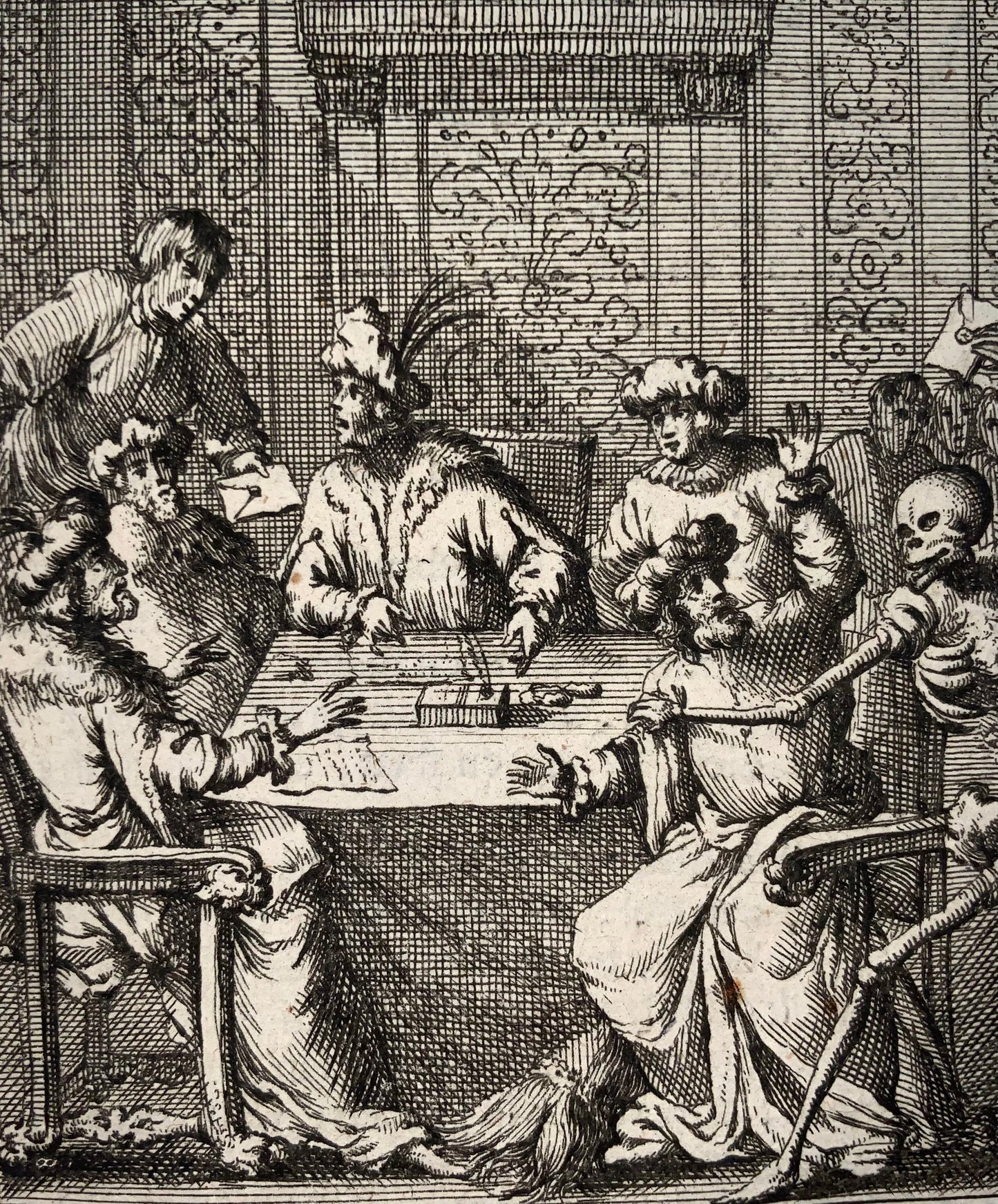 1700 c Salomon van Rusting, Rare Dutch Dance of Death, Councilors
