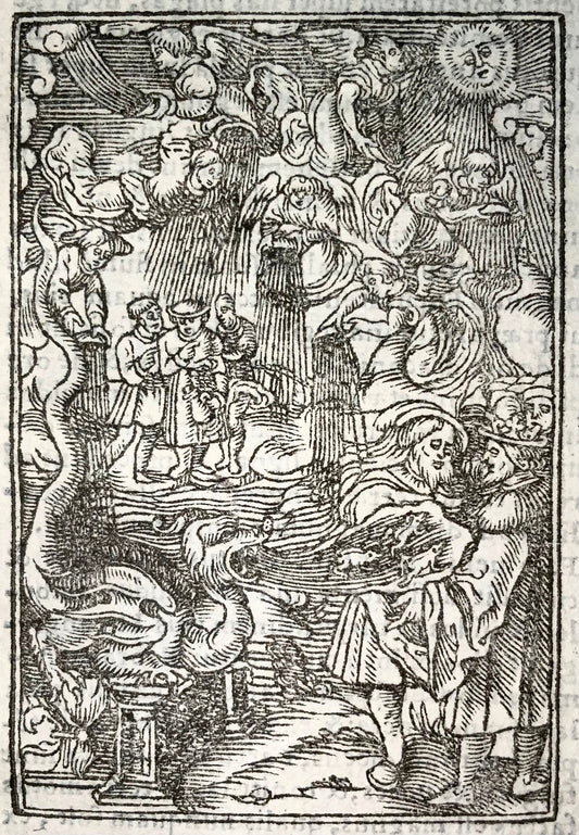 1541 Revelation 16, Regnault Bible, woodcut leaf, religious art