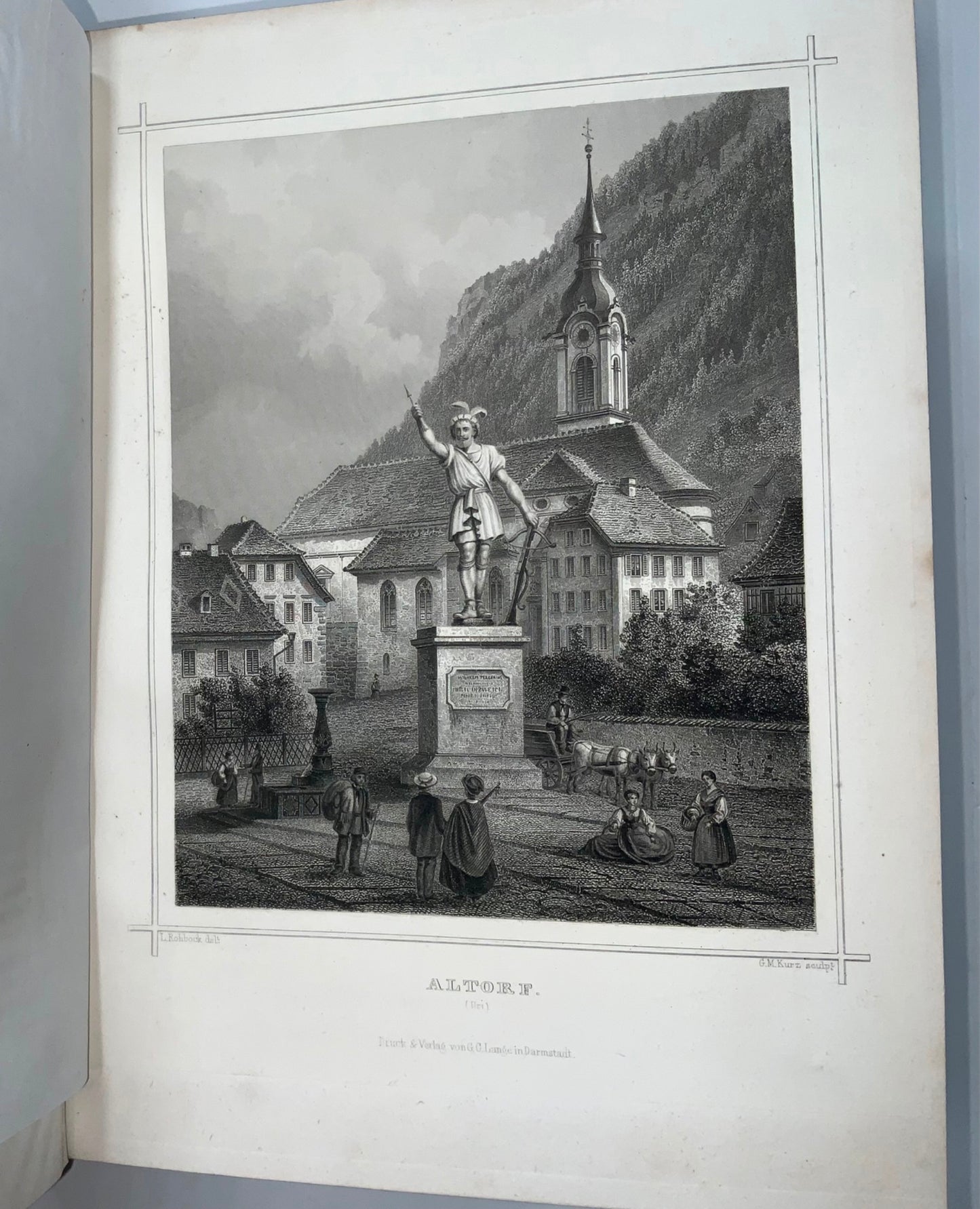 1863 Runge, La Suisse, 195 steel engravings, deluxe edition, Switzerland, Book