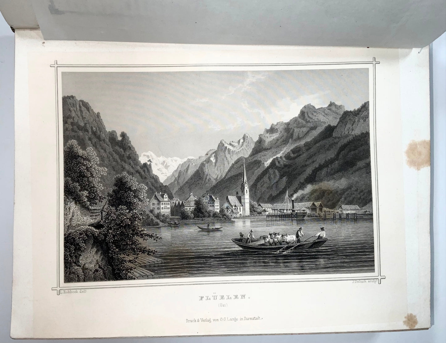 1863 Runge, La Suisse, 195 steel engravings, deluxe edition, Switzerland, Book