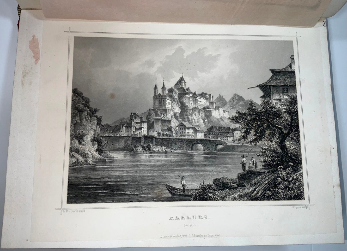 1863 Runge, La Suisse, 195 steel engravings, deluxe edition, Switzerland, Book