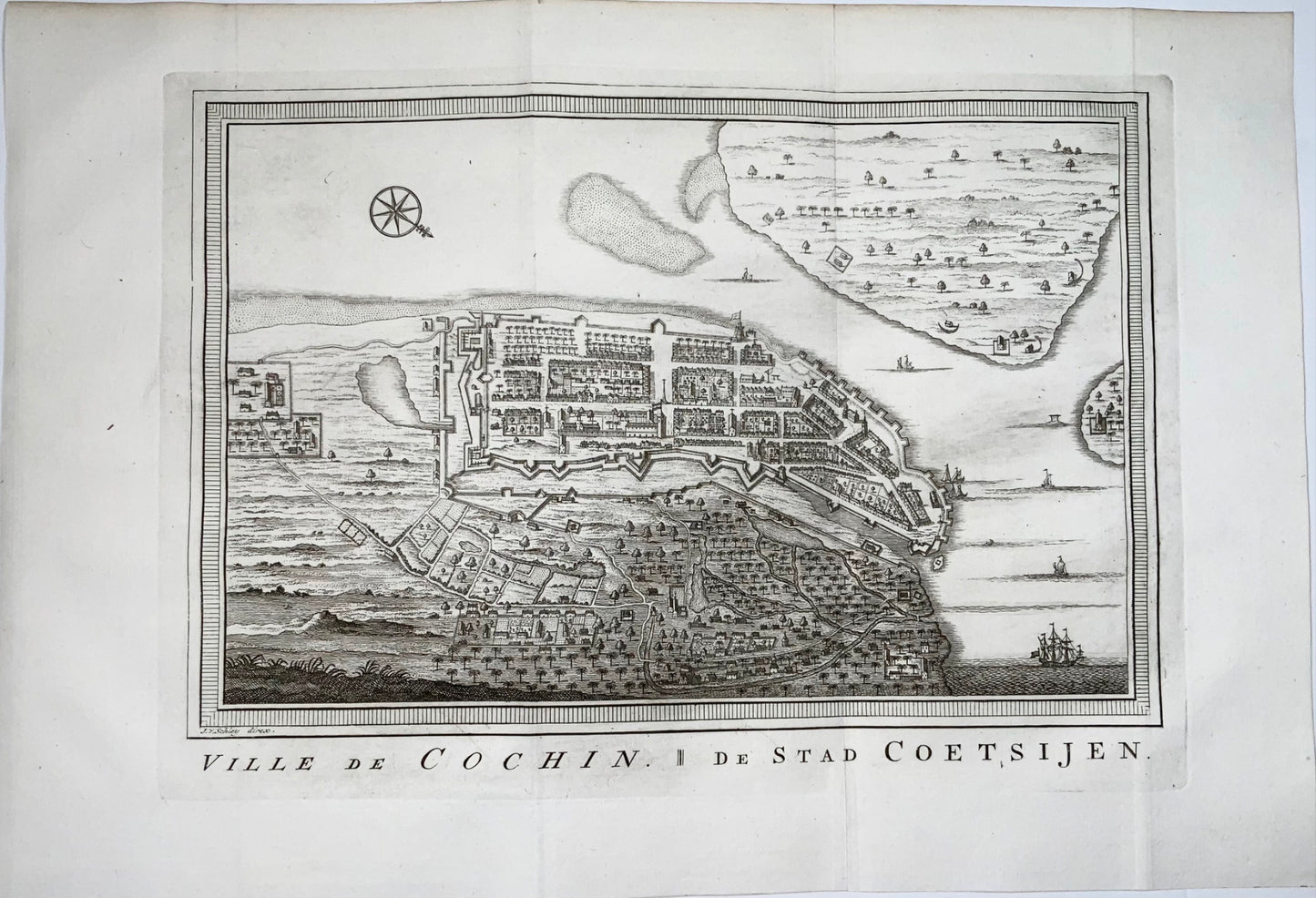 1749 Schley, India, City of Kochi [Ville de Cochin], map