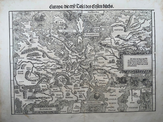 1548 Joh. Stumpf, Europe, Sea Monsters, decorative, very rare first issue