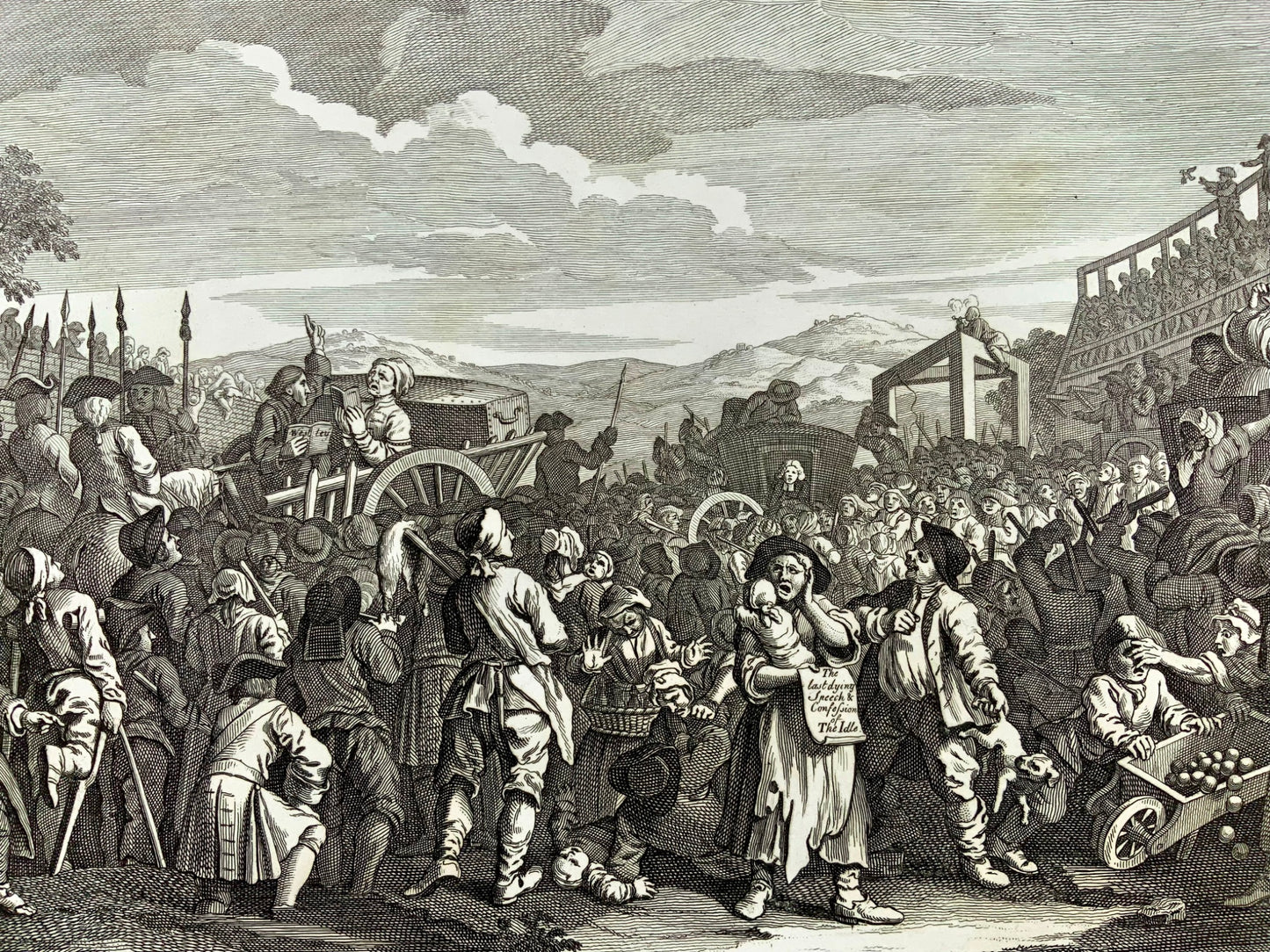 1790 c. Hogarth del, Riepenhausen sc., L'apprendista ozioso giustiziato a Tyburn