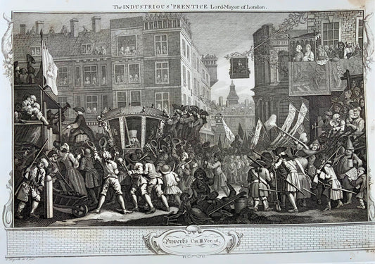 1790 c Hogarth del, Riepenhausen sc., L'apprendista operoso, sindaco