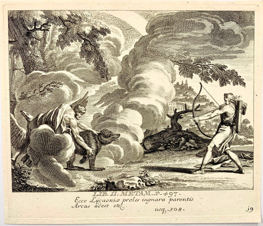 1772 [Engelbrecht, Ch. d'après Sandrart] Callisto, Ours, Ovide, métamorphoses, mythologie