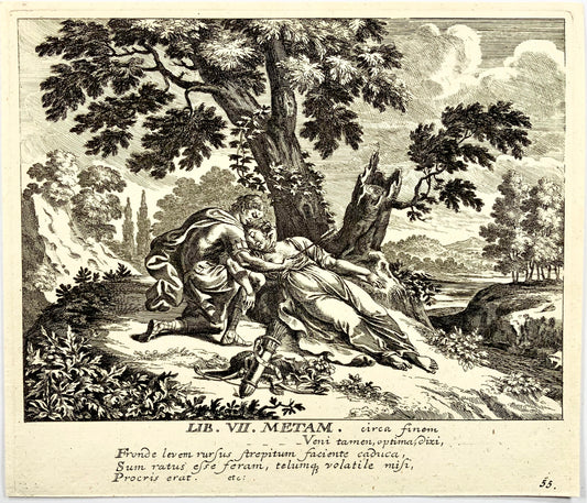 1772 [Engelbrecht, Ch. after Sandrart] Cephalus & Procris, Ovid, metamorphoses