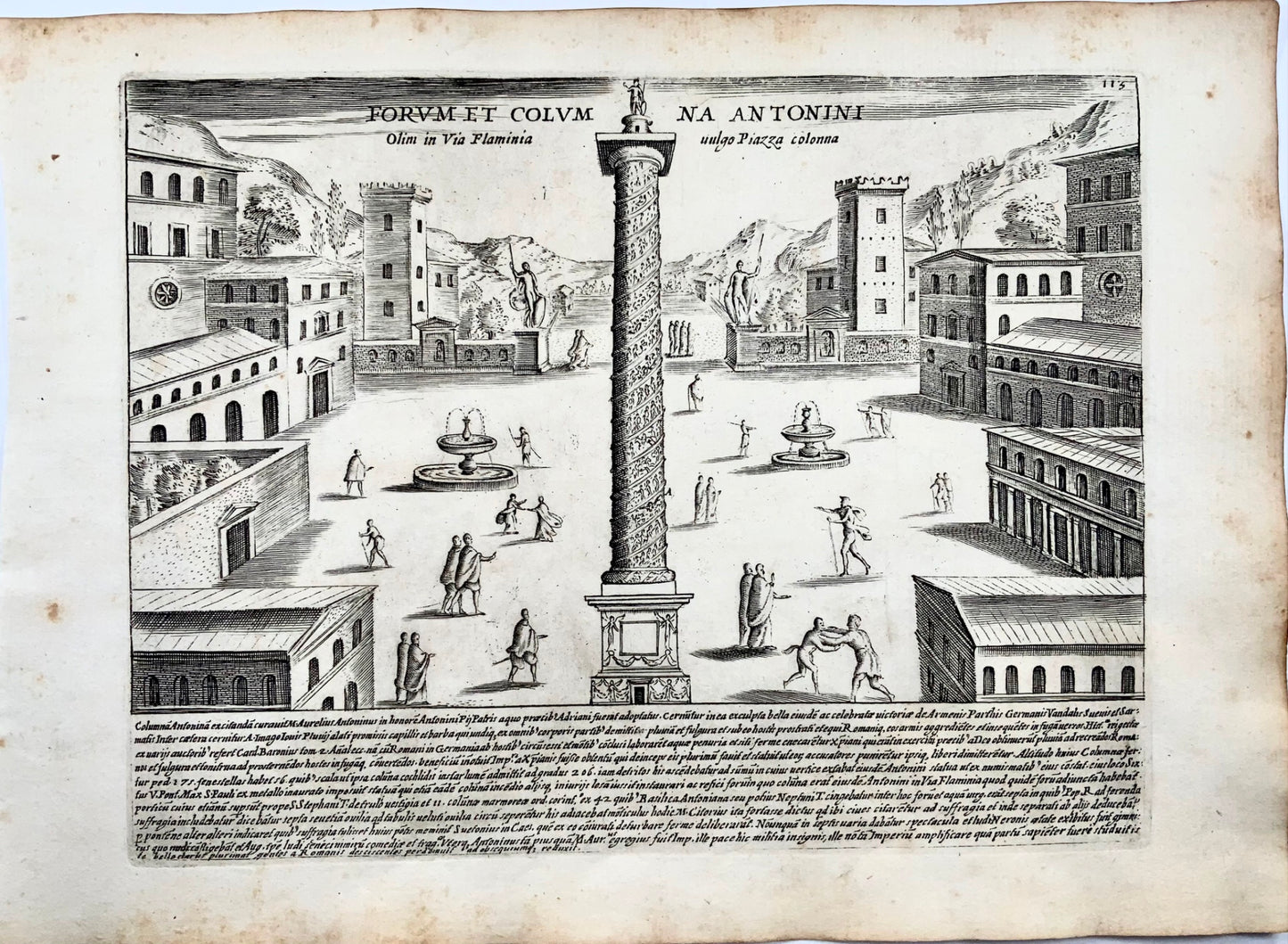 1624 Lauro, Giacomo, Column of Marcus Aurelius, quarto Master Engraving