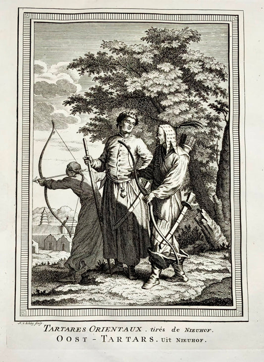 1749 J. Von Schley, Oriental Tartars taken from Nieuhof, ethnographic