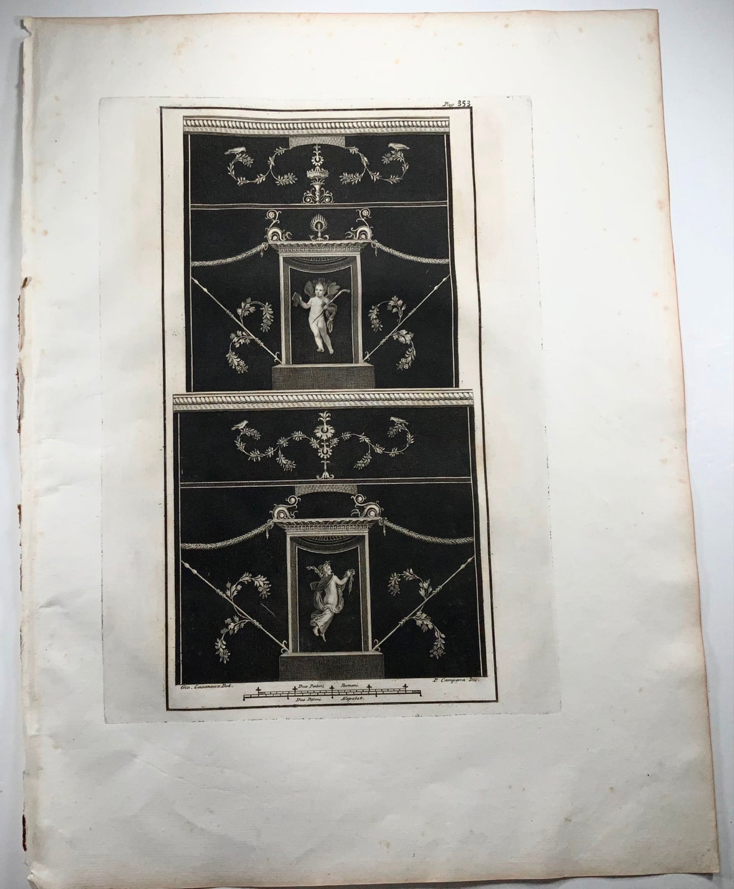 1757 Herculaneum, Fresco, large folio 49 cm, Gio. Casanova