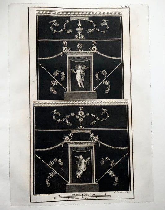 1757 Herculaneum, Fresco, large folio 49 cm, Gio. Casanova