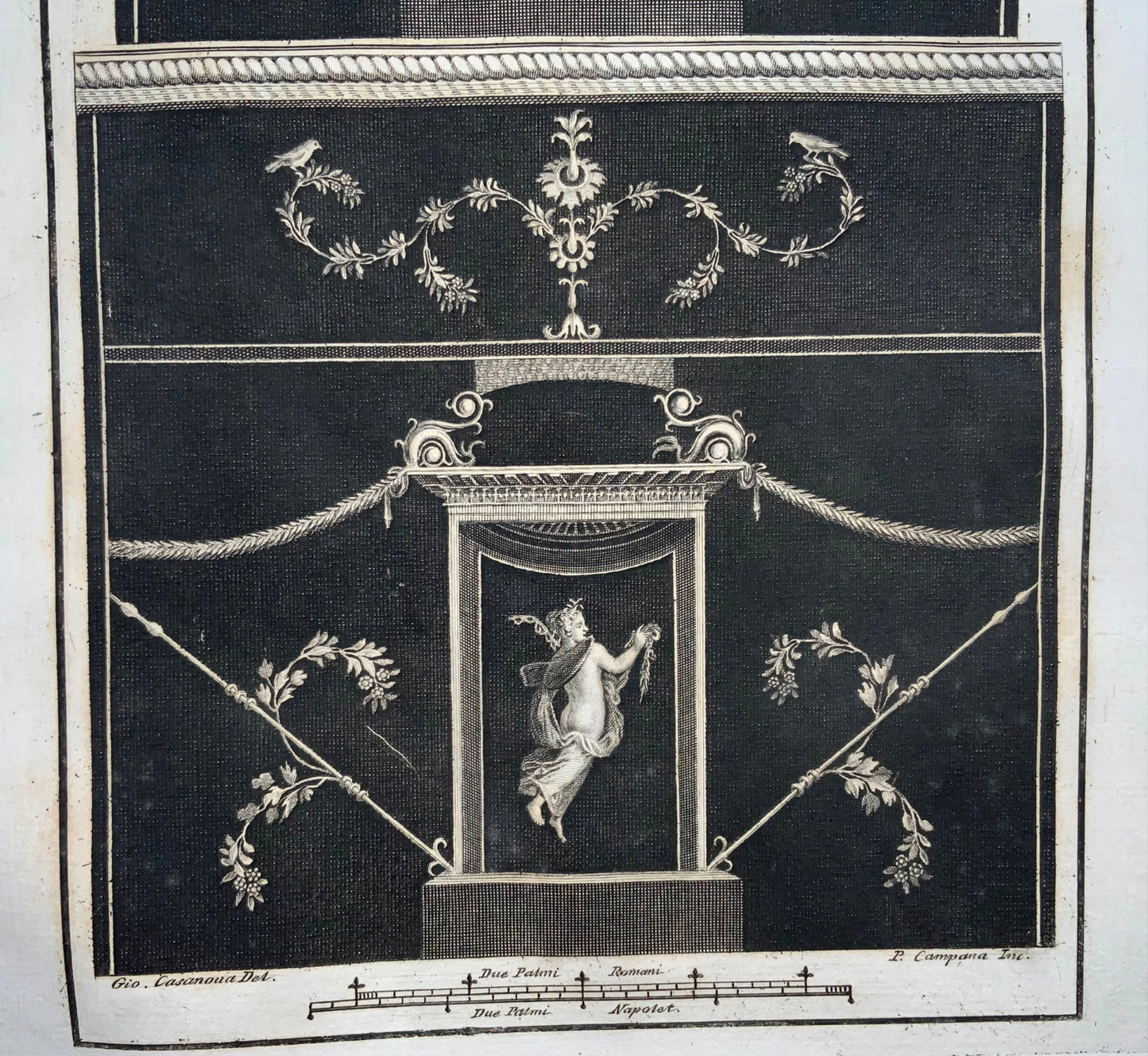 1757 Herculaneum, Fresco, large folio 49 cm, Gio. Casanova