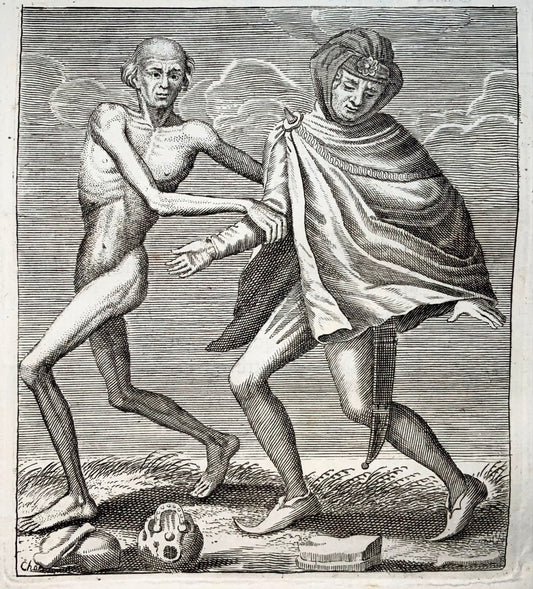 1744 Merian, Dance of Death, the Count, copper engraving