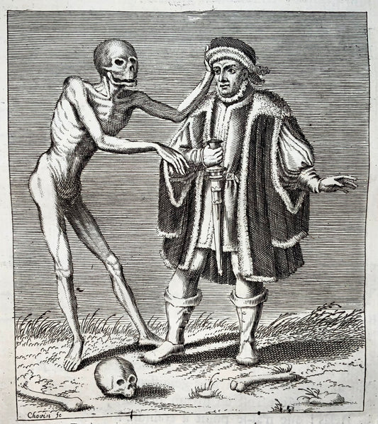 1744 Merian, Dance of Death, the Senator, copper engraving