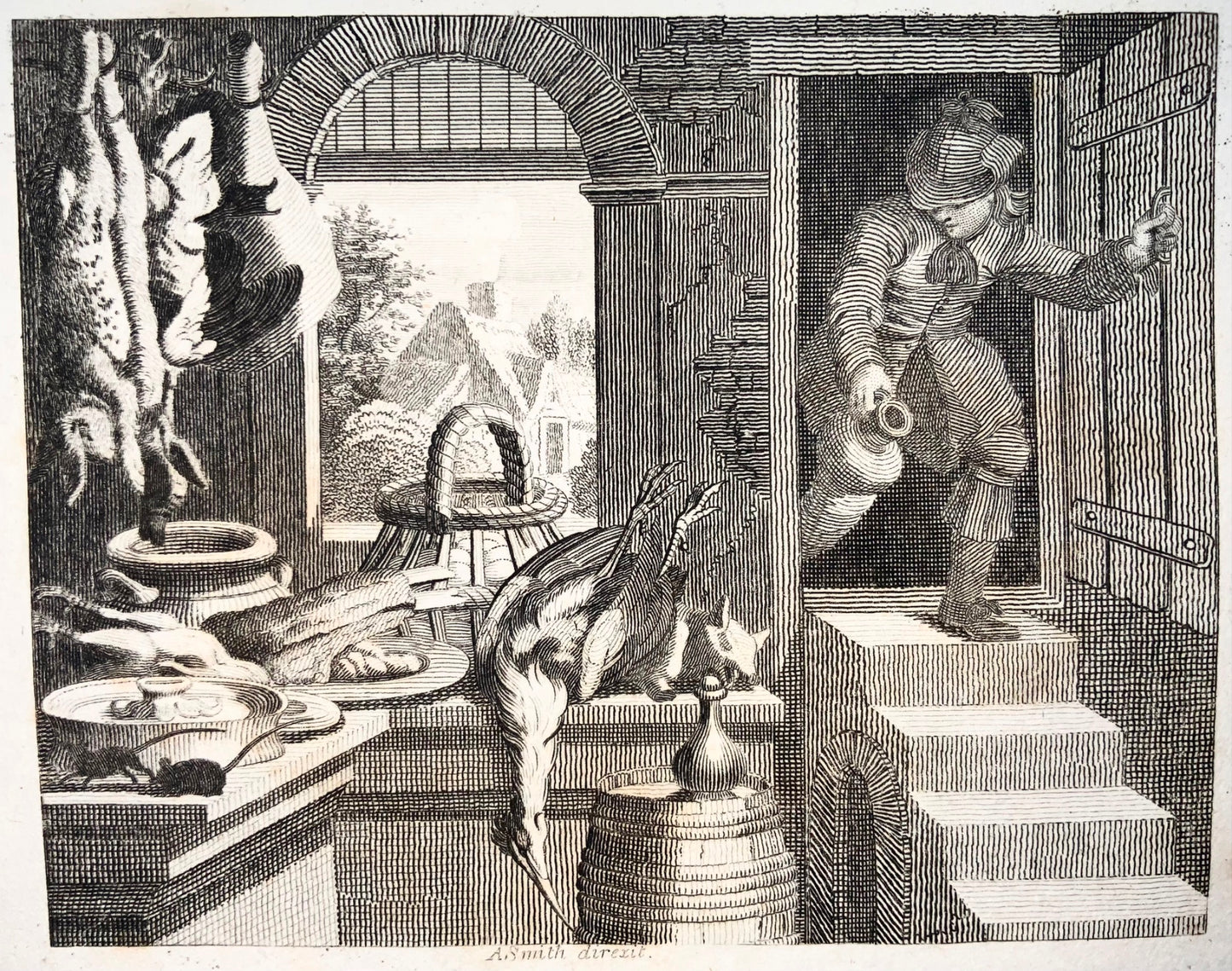 1793 Country & City Mouse, Smith sc., Aesop fable, etching