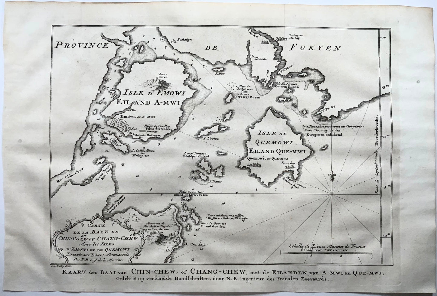 1771 Bellin / Schley, engraved map of Quanzhou and Zhangzhou