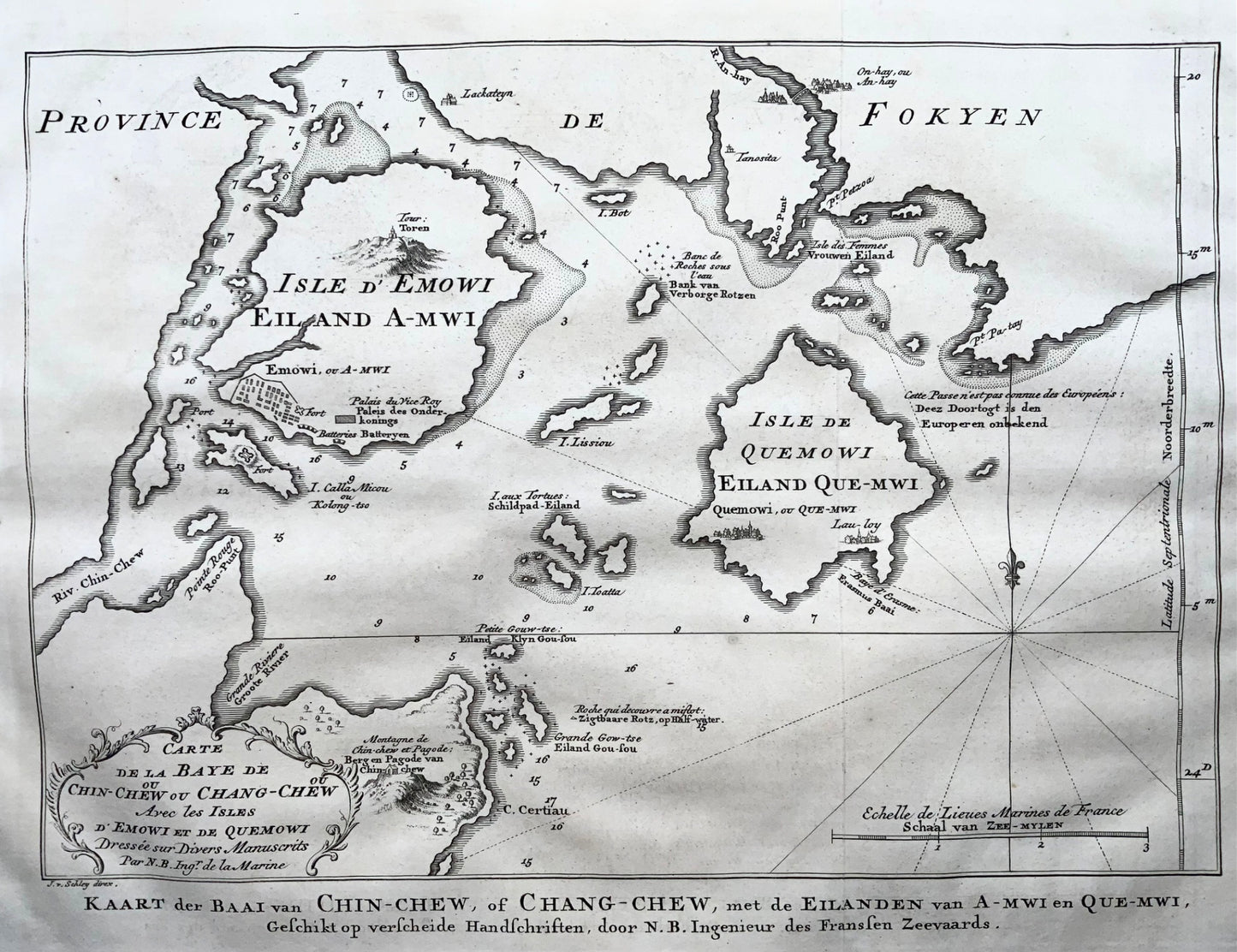 1771 Bellin / Schley, engraved map of Quanzhou and Zhangzhou