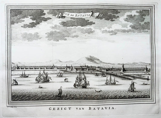 1752 J.V. Schley, view of Batavia, Indonesia, Travel