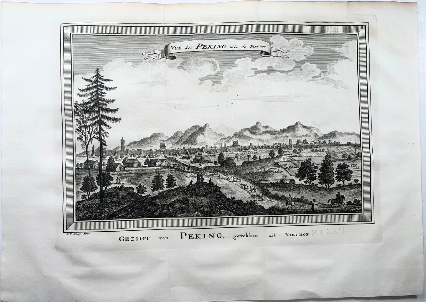 1752 J.V. Schley, view of the city of Peking, Beijing China,Travel
