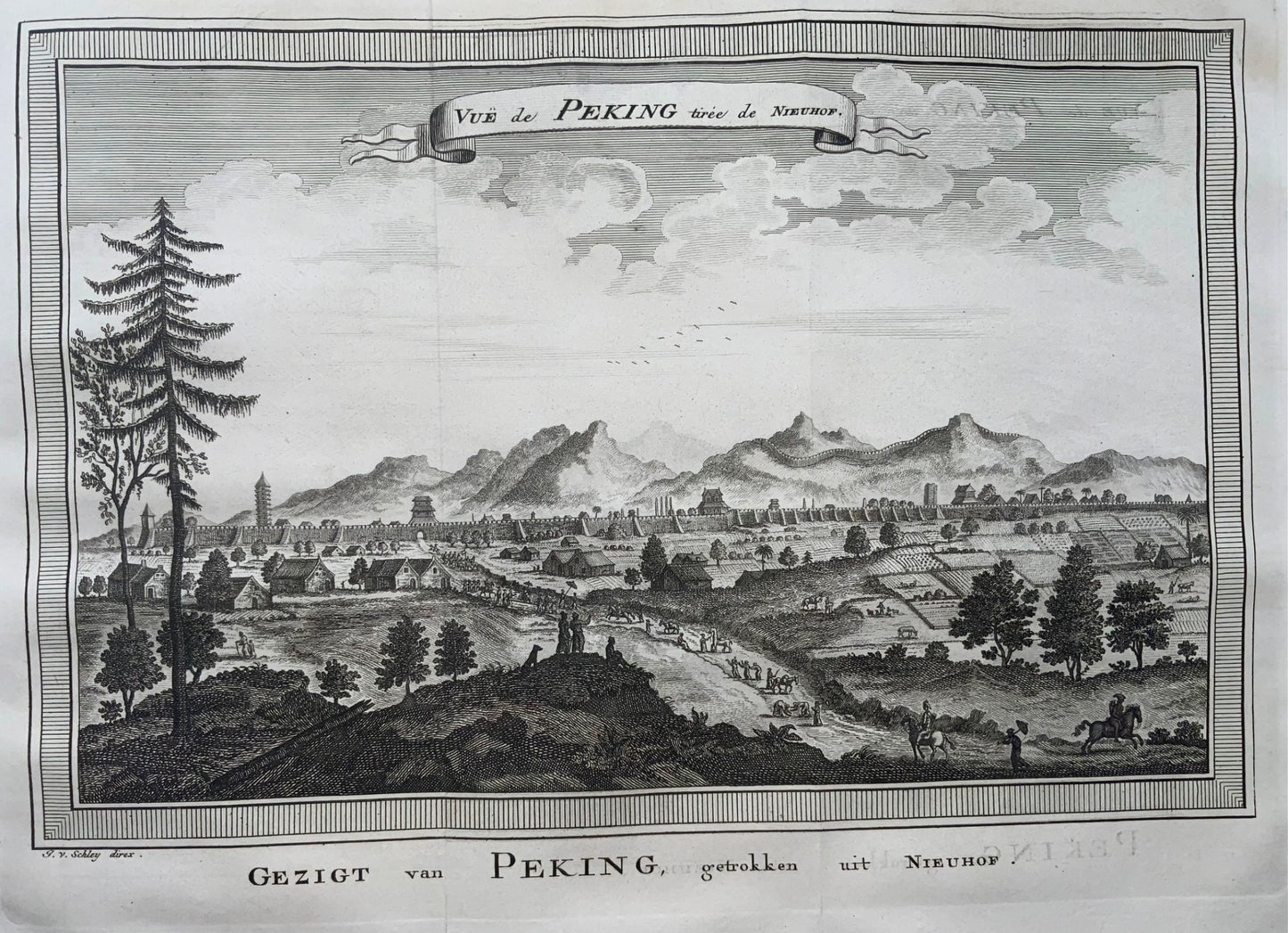1752 J.V. Schley, view of the city of Peking, Beijing China,Travel