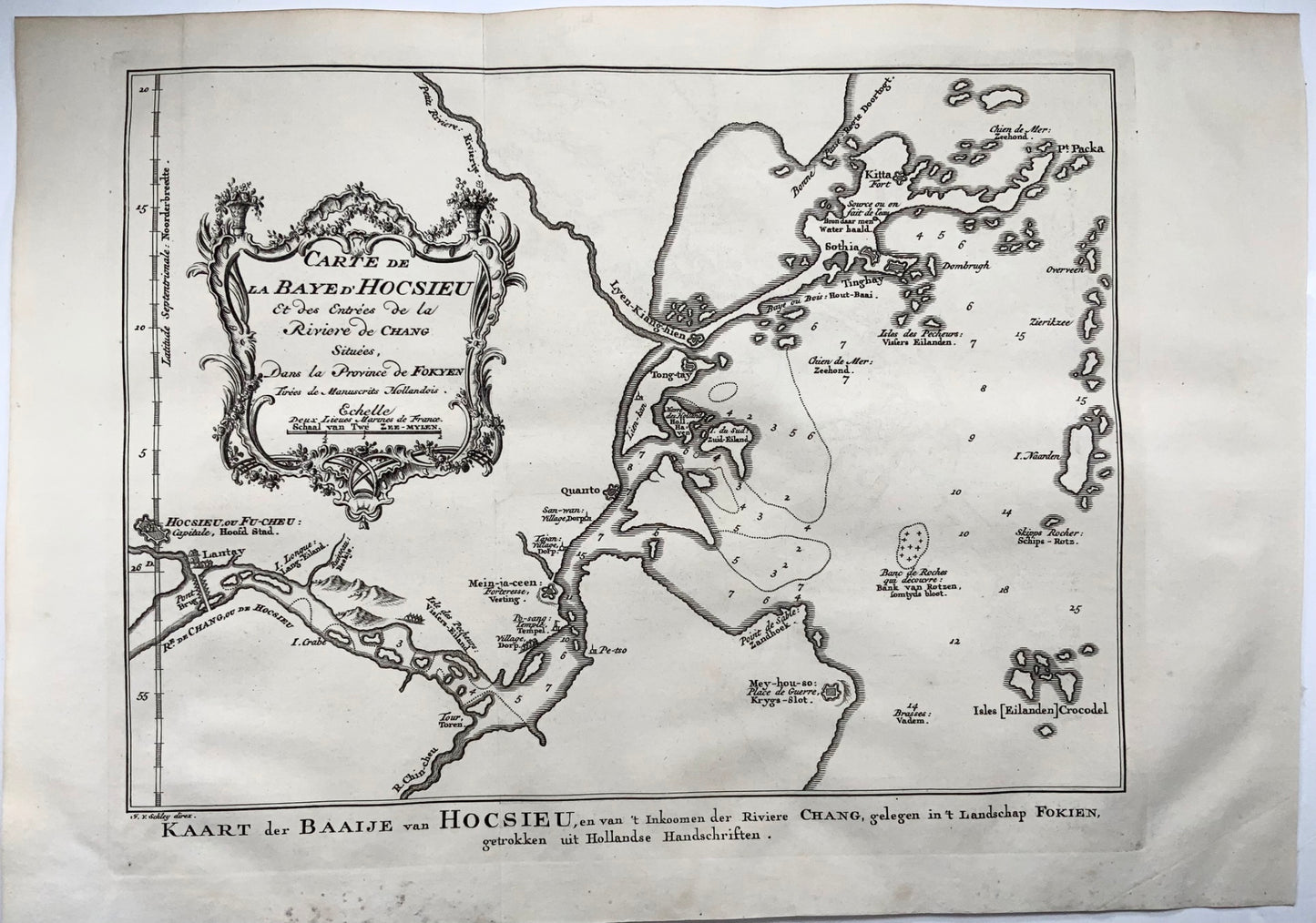 1752 J.V. Schley, map of the Bay near Fuzhou, China