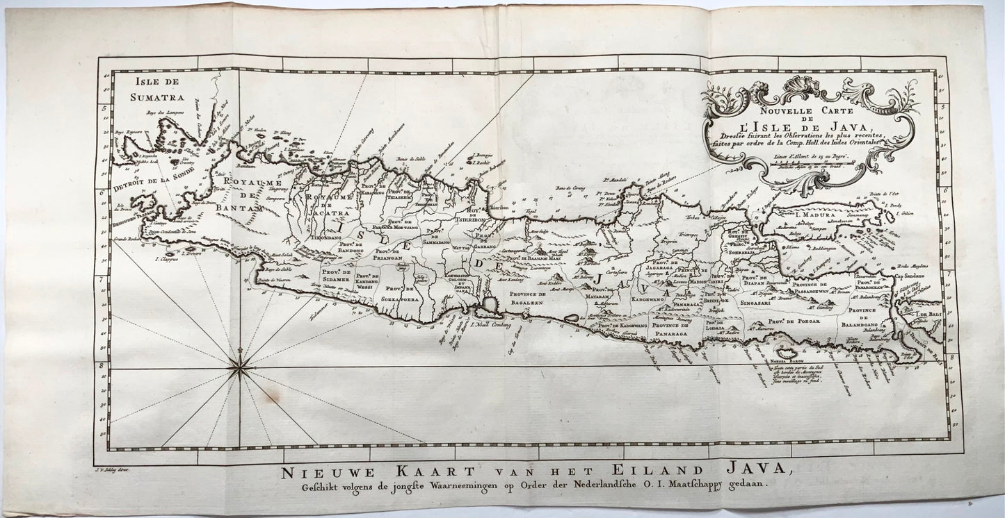 1770c Jakob van der Schley, antique map of Java