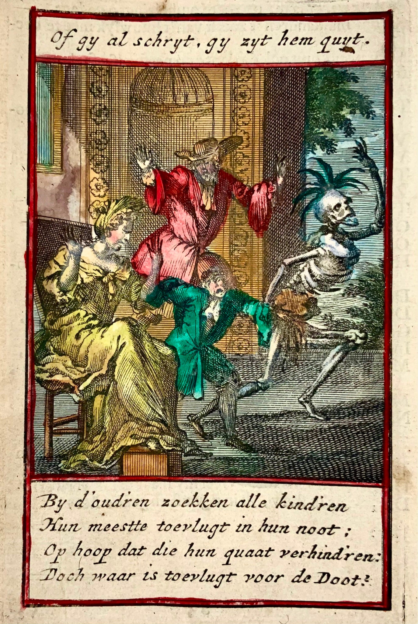 1700 c Salomon van Rusting, Rare Dutch Dance of Death, a Child Taken