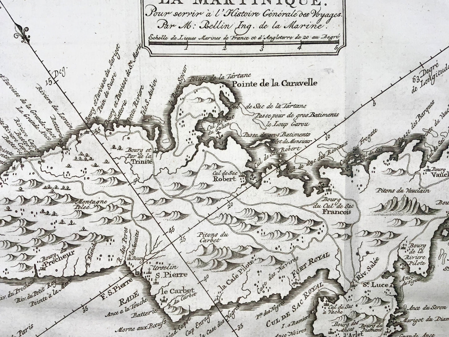 1776 A. Krevelt, Bellin, Isle de Martinique, Pirate haven, map