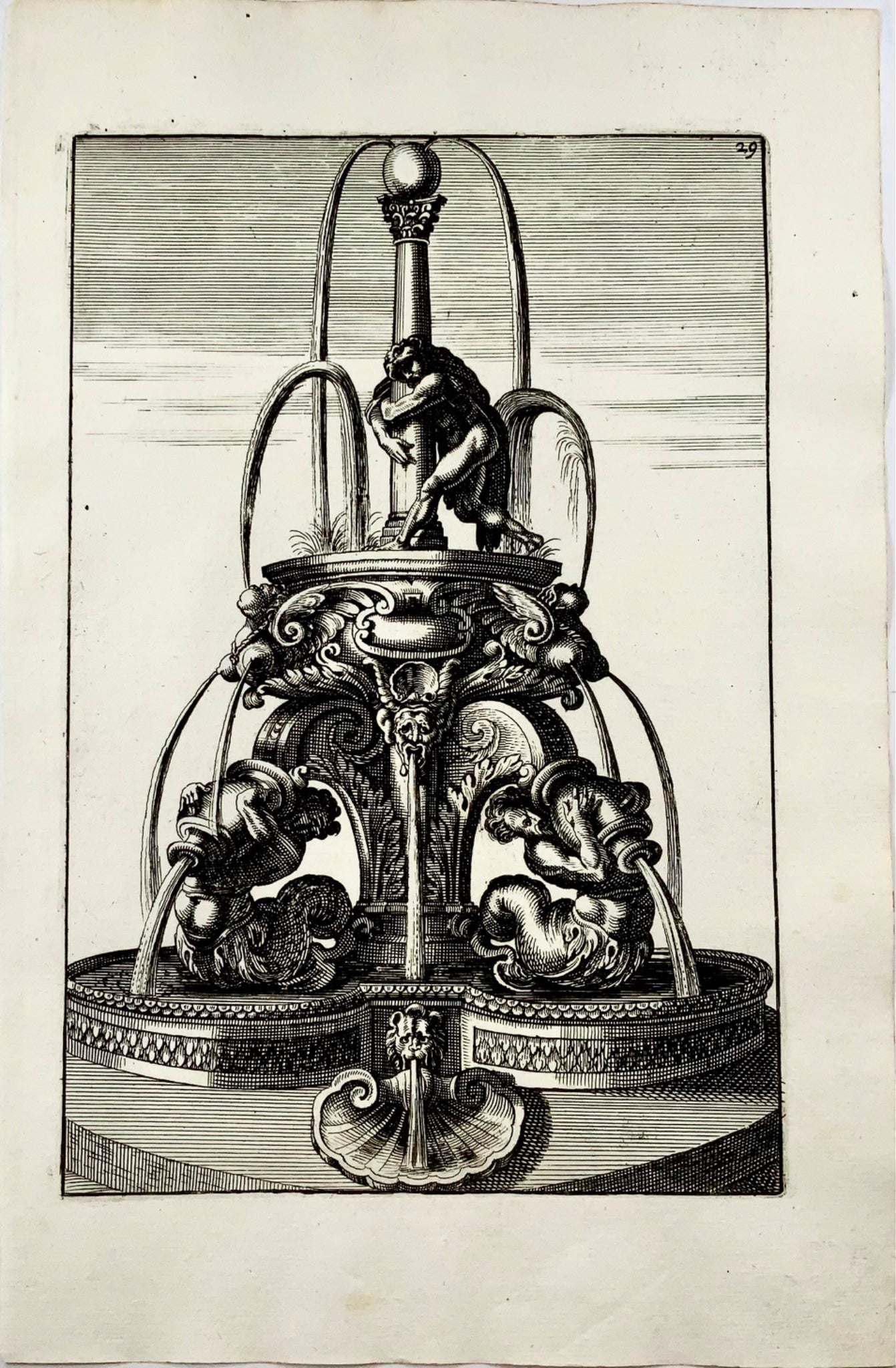 1662 Decorative baroque fountain (xxix), Boeckler, garden design