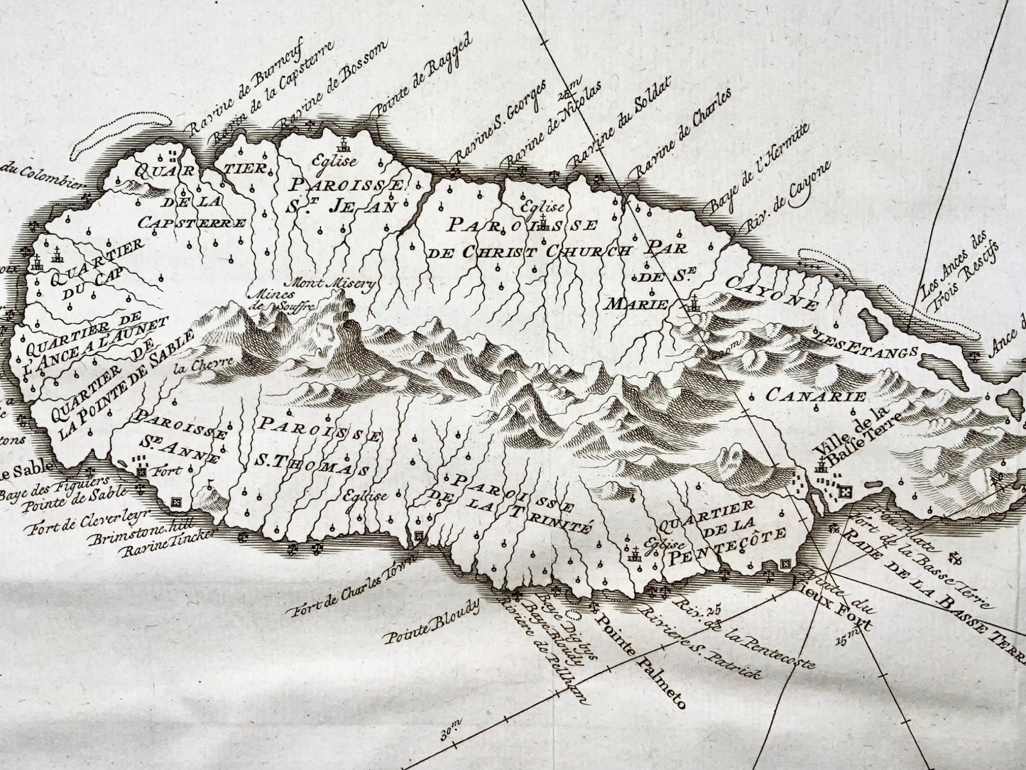 1776 A. Krevelt, Bellin, Carte de St. Cristophle, St. Kitts, map