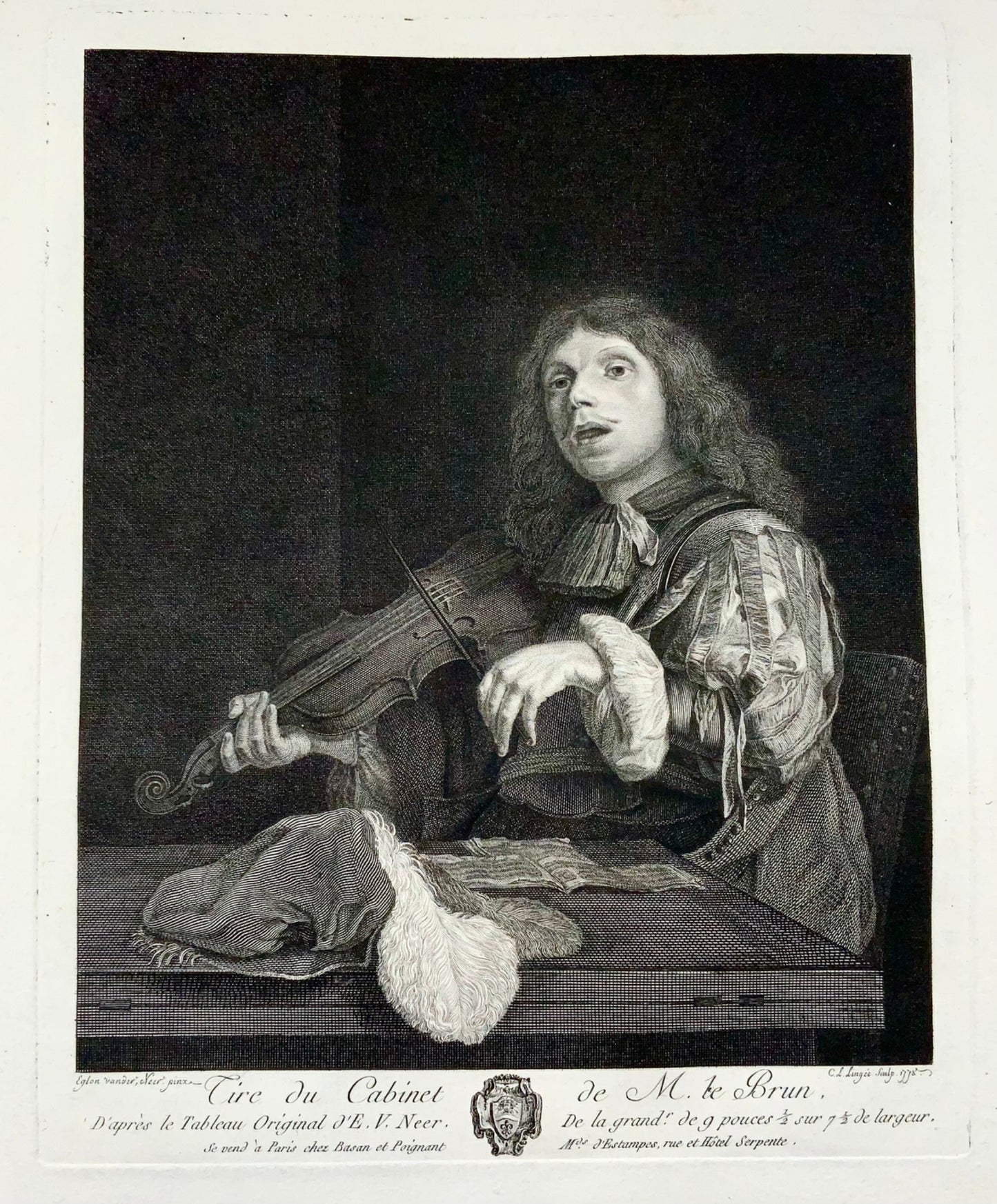 1778 Eglon Van der Neer, violinplayer, Charles Louis Lingée