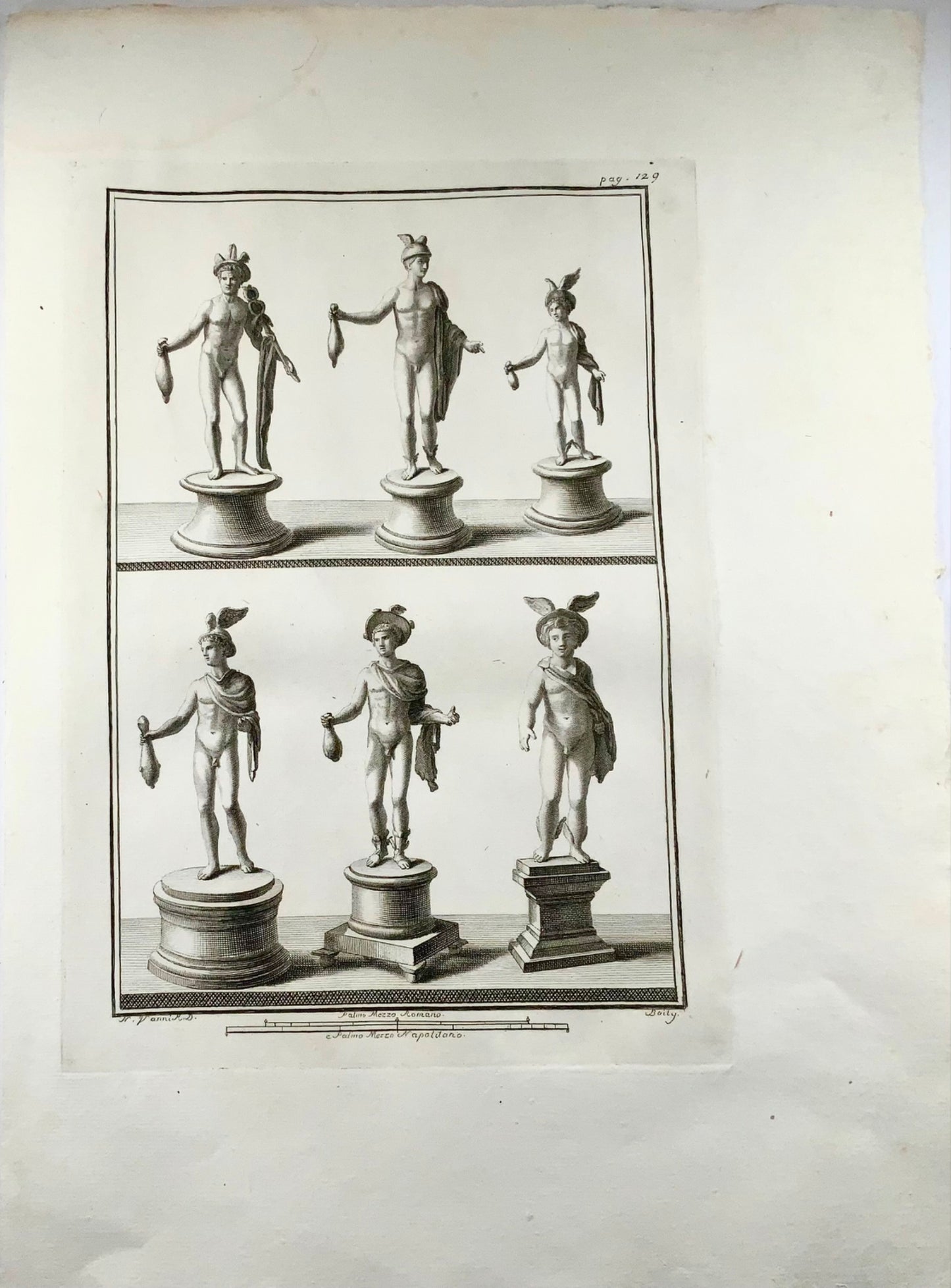 1757 Boilly after Vanni, Roman Statuettes, Hermes, Mercury, 51cm