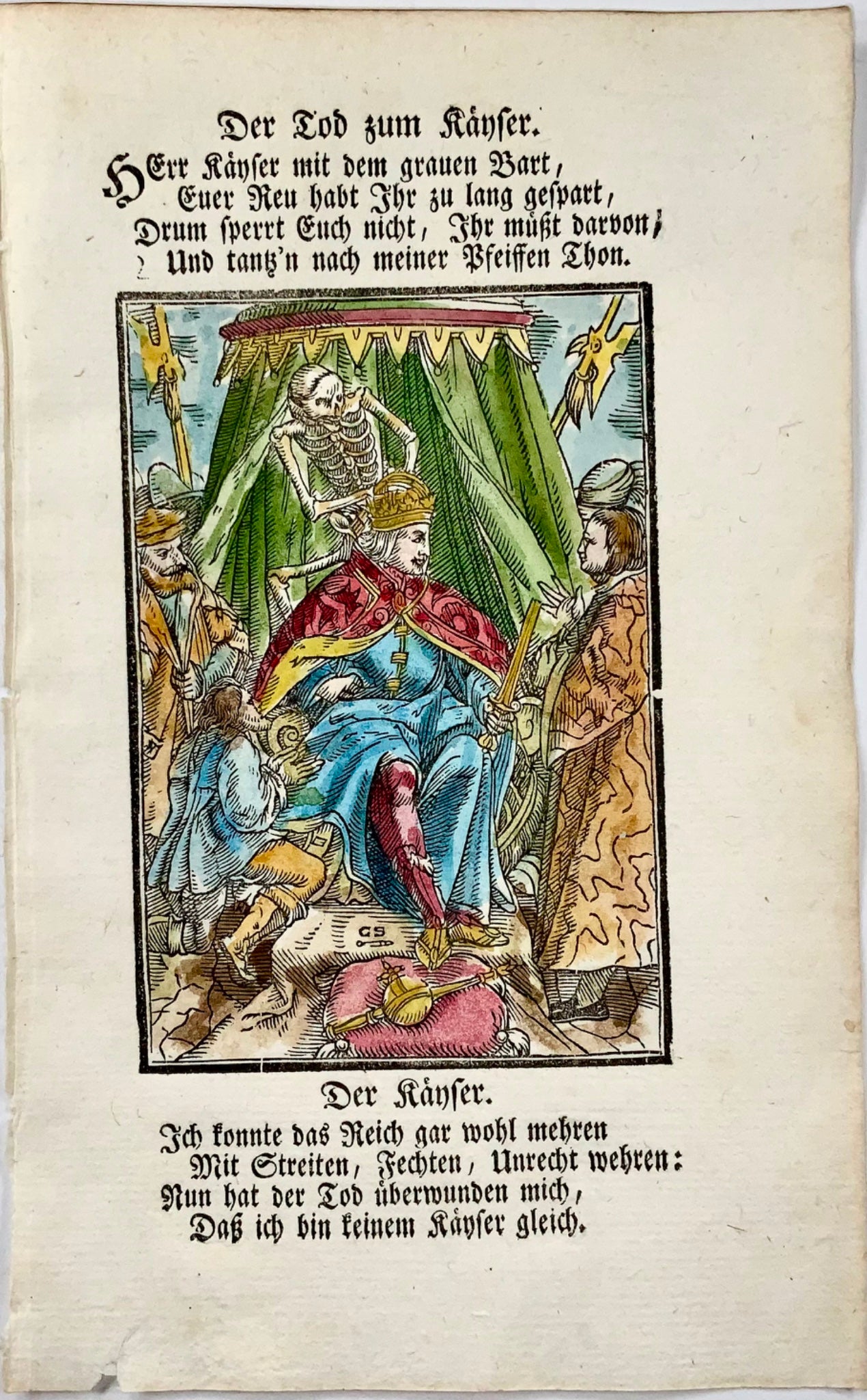 1588 [c1760] Georg Scharffenberg, dance of death, the emperor