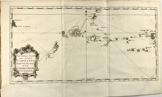 1757 Schley, map of the Caroline Islands, Western Pacific Ocean