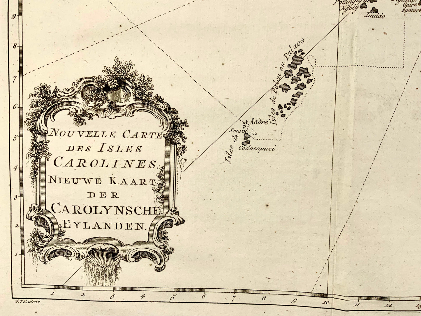 1757 Schley, map of the Caroline Islands, Western Pacific Ocean