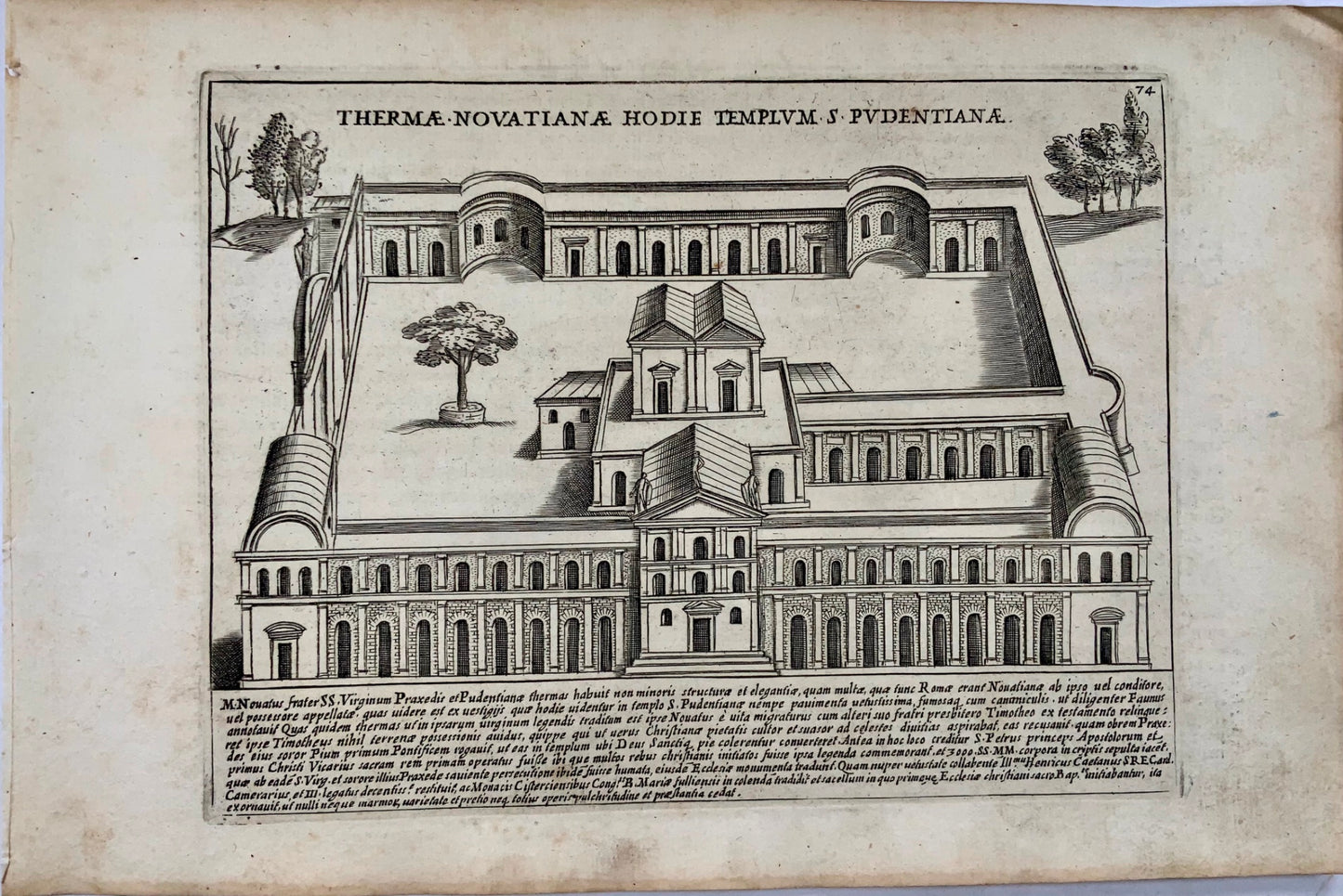 1634c Laurus (Lauro), Thermae Novatianae Hodie Templum S Pudentianae, etching, architecture