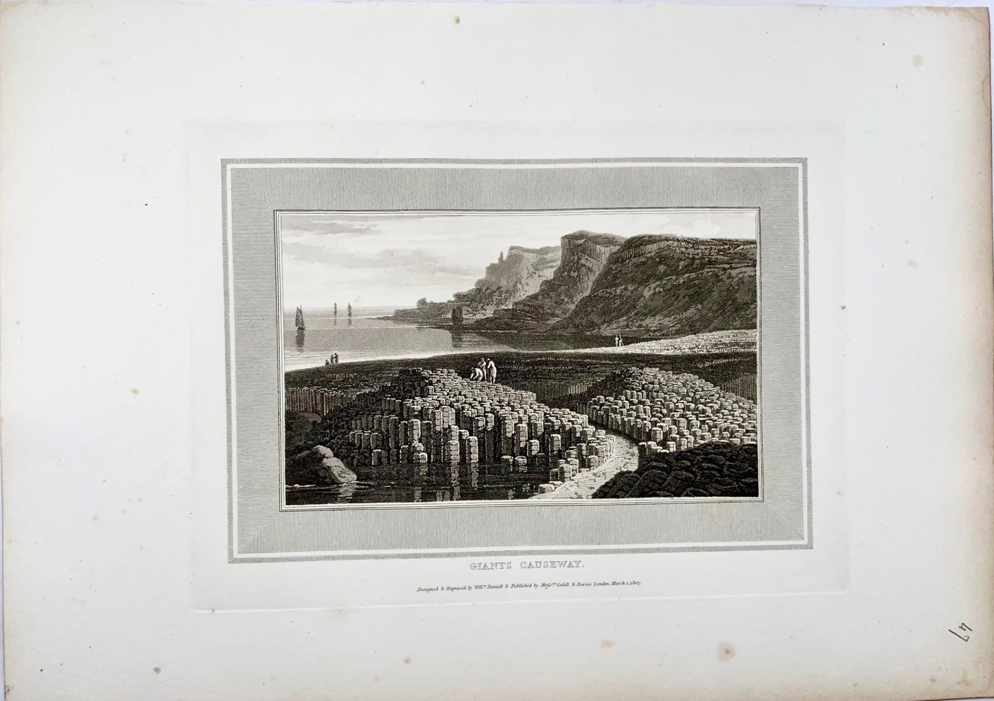 1807 Giants Causeway, William Daniell, aquatint, folio