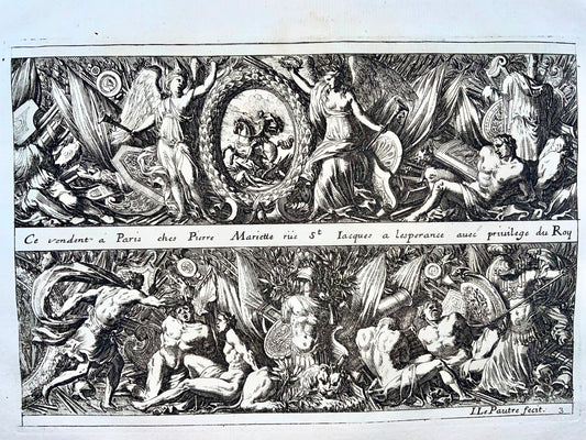 1660 [1751] Baroque Frieze, Jean Le Pautre, folio, etching, ornament