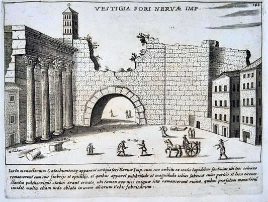 1624 Lauro, Giacomo, Vestigia of the Forum of Nerva, Rome, folio, copper engraving